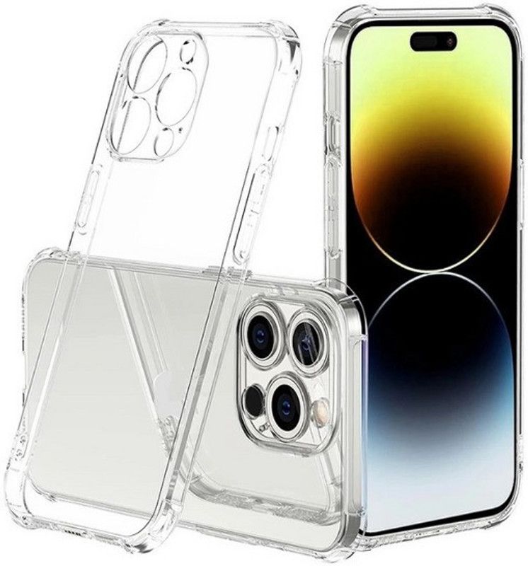 S-Softline Back Cover for Apple iphone 14 Pro, HD+ Bumper Transparent Case and Easy Installation kit  (Transparent, Pack of: 1)