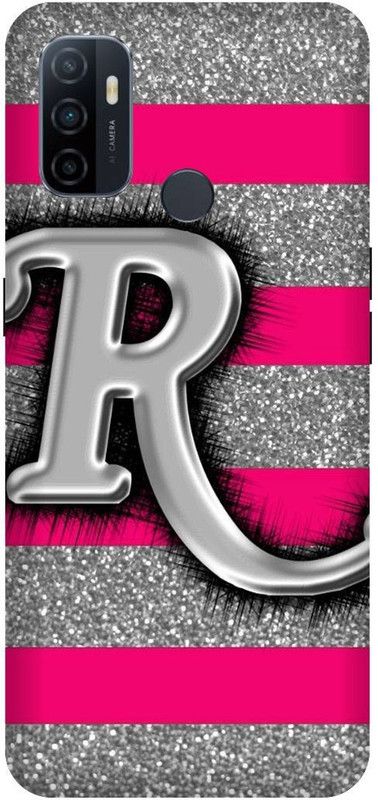 PHONE WALEY.COM Back Cover for OPPO A53 (4G) , CPH2127 ,R letter,R name R word , Printed Back Cover  (Pink, Hard Case, Pack of: 1)