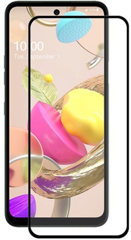 TempGlow Edge To Edge Tempered Glass for LG K42 (Black)  (Pack of 1)