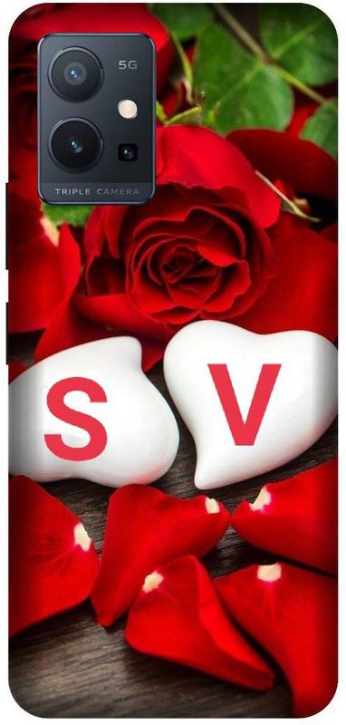 VS PRINT LINK Back Cover for VIVO T1 (5G) , V2141 ,SV, S LOVES V, SV NAME, SV Love Printed  (Red, Hard Case, Pack of: 1)