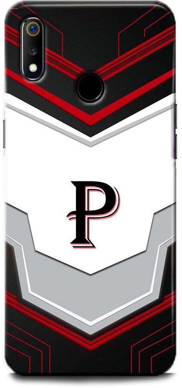 Afterglow Back Cover for Realme 3 P, P LETTER, P NAME, P ALPHABET, ALPHABET  (Multicolor, Shock Proof, Pack of: 1)