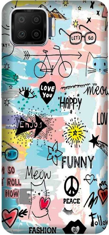 PRINTEDGE Back Cover for Oppo F17  (Multicolor, Pack of: 1)