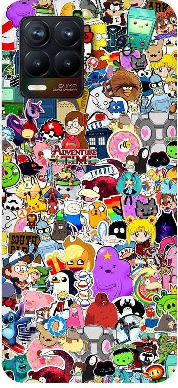 URCHIN Back Cover for Realme 8 Cartoon, minecraft, puzzle, cute, funny, tranding, abstract  (Multicolor, Shock Proof, Pack of: 1)