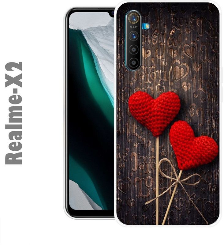 CellWorld Back Cover for Realme X2  (Brown, Red, Grip Case, Silicon)