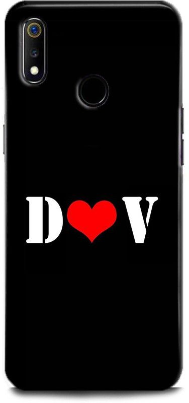 Afterglow Back Cover for Realme 3 D V, D LOVES V, NAME, LETTER, ALPHABET, DV LOVE, HART  (Multicolor, Shock Proof, Pack of: 1)