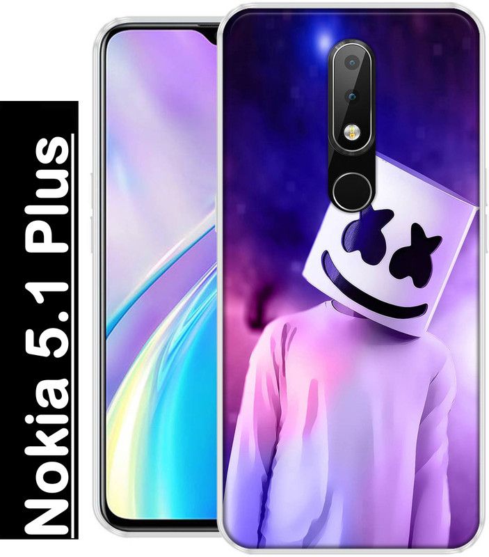 KUDI Back Cover for Nokia 5.1 Plus  (Multicolor, Grip Case, Silicon, Pack of: 1)