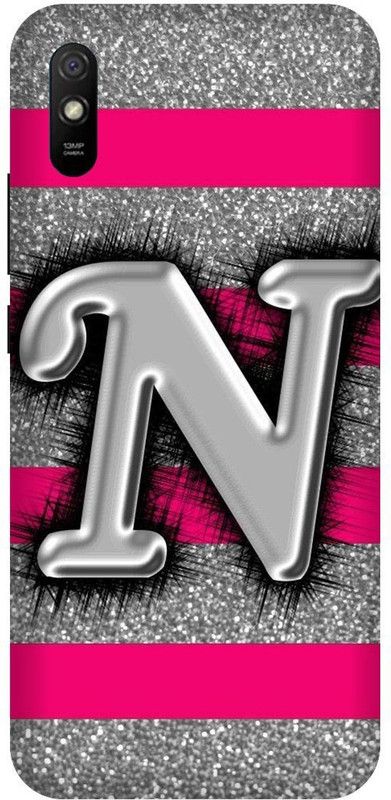 PHONE WALEY.COM Back Cover for Redmi 9A, M2006C3LI, N letter,N name N word , Printed Back Cover  (Pink, Hard Case, Pack of: 1)