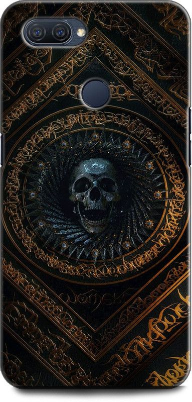 INDICRAFT Back Cover for Realme 2 Pro, RMX1807 SKULL, CALLIGRAPHY, TEXTURE, ART, GOLD, CROWN  (Multicolor, Shock Proof, Pack of: 1)