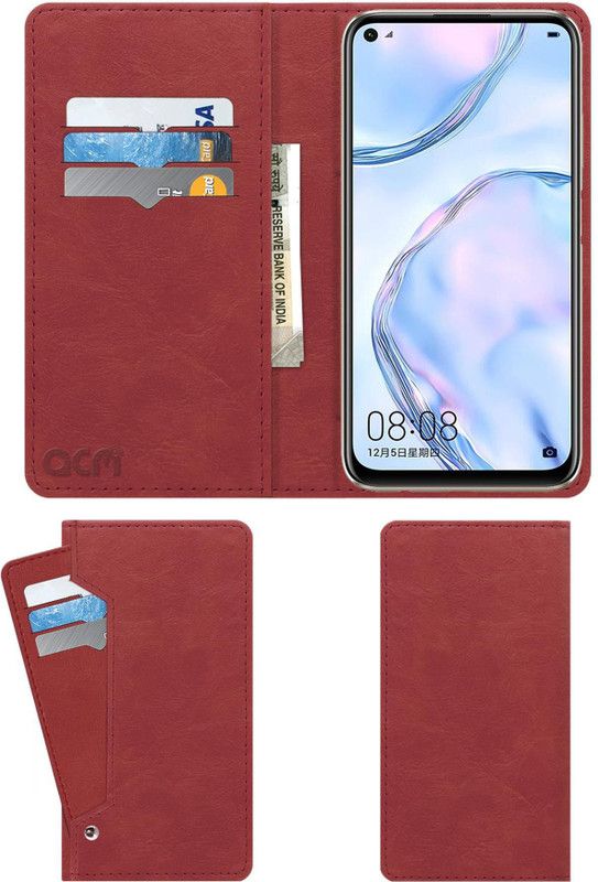 ACM Flip Cover for Huawei Nova 6 Se  (Pink, Cases with Holder, Pack of: 1)