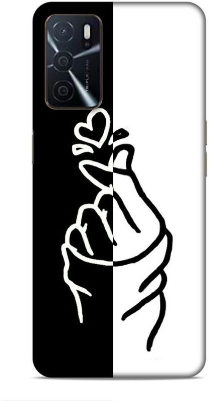 SmashItUp Back Cover for Oppo A16 / Oppo A53S 5G / Oppo A55 5GPatter / Finger / Girl Design / Black and White  (Multicolor, Hard Case, Pack of: 1)