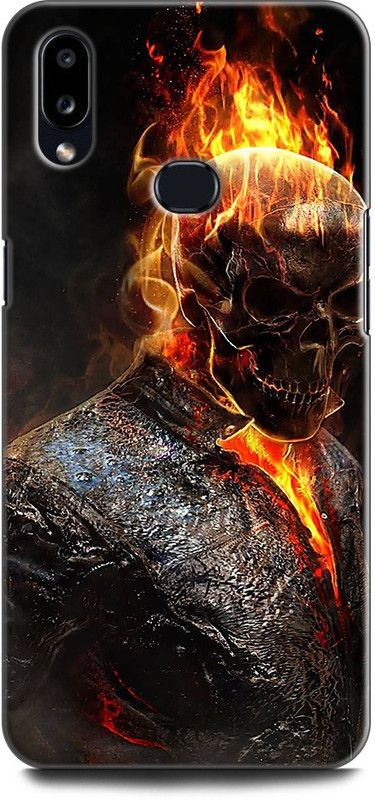 Afterglow Back Cover for SAMSUNG Galaxy A10s GHOST RIDER, BLUE FKLAME, FIRE, SKULL  (Multicolor, Shock Proof, Pack of: 1)