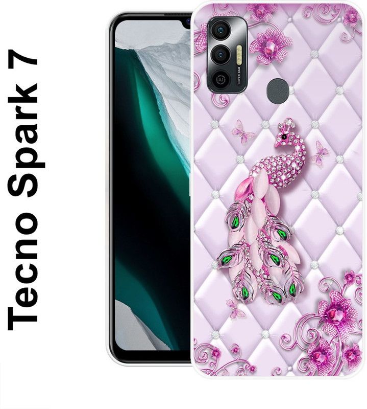 KLC Back Cover for Tecno Spark 7, Tecno Spark 7T  (Pink, Grip Case, Silicon)