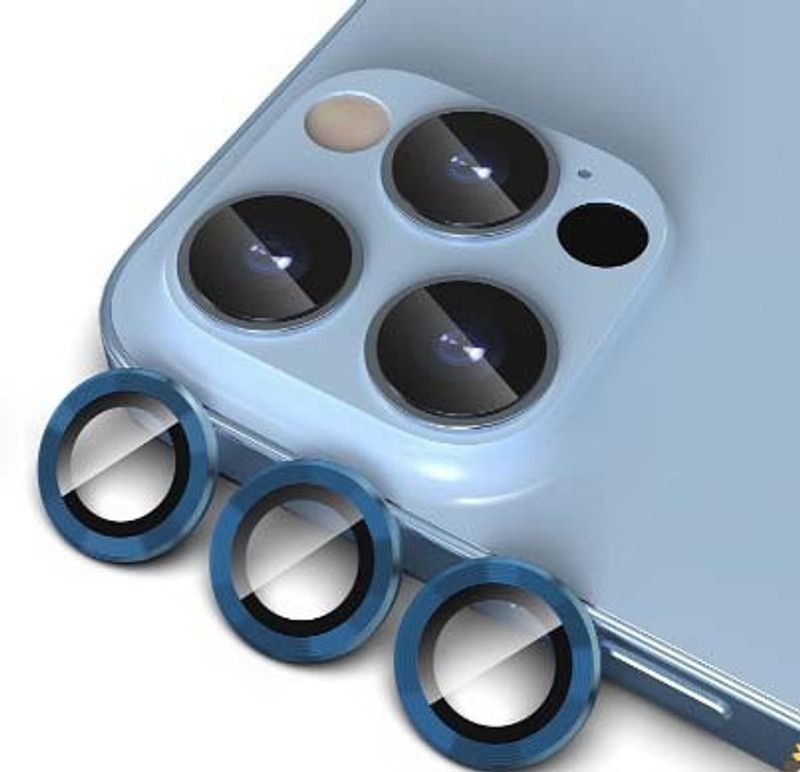 SHOPVISHNU Back Camera Lens Ring Guard Protector for iPhone 13 Pro / 13 Pro Max Camera Lens Protector Metal Grey-Metal  (Pack of: 1)