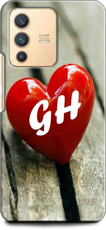 INDICRAFT Back Cover for Vivo V23 Pro 5G, V2132 G H, G LOVES H, NAME, ALPHABET, GH LOVE, HART, BLUE  (Multicolor, Shock Proof, Pack of: 1)