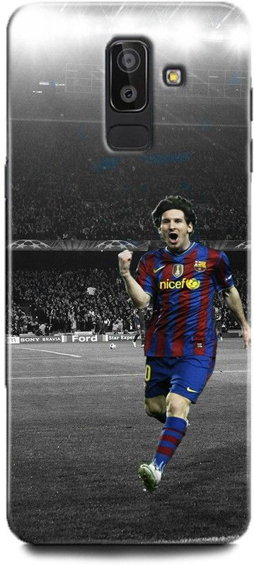 Afterglow Back Cover for SAMSUNG Galaxy J8 LIONE MESSI, FOOTBALL, MESSI 10, BARCELONA, JERSEY, SPORTS  (Multicolor, Shock Proof, Pack of: 1)