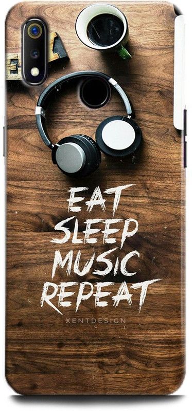 Afterglow Back Cover for Realme 3i EAT SLEEP MUSIC REPEAT, POSITIVE, NATURE  (Multicolor, Shock Proof, Pack of: 1)