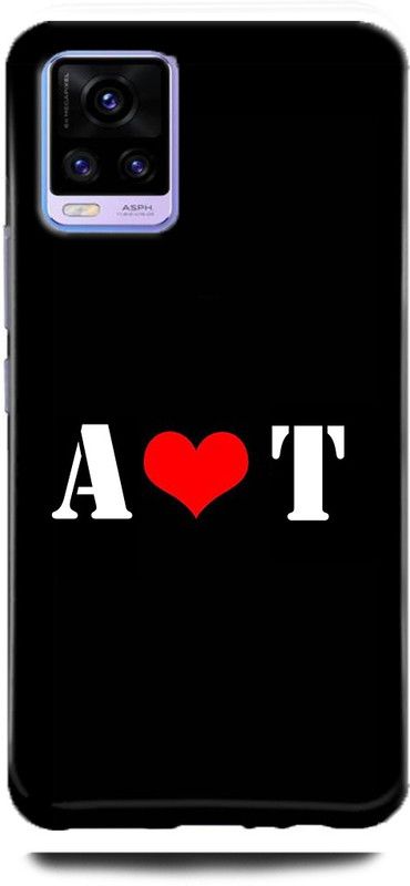 Afterglow Back Cover for Vivo V20 pro A T, A LOVES T, NAME, LETTER, ALPHABET, AT LOVE, HART  (Multicolor, Shock Proof)