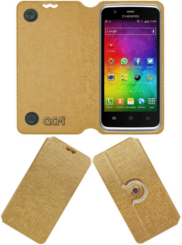 ACM Flip Cover for Cheers Smart Star  (Gold, Cases with Holder, Pack of: 1)