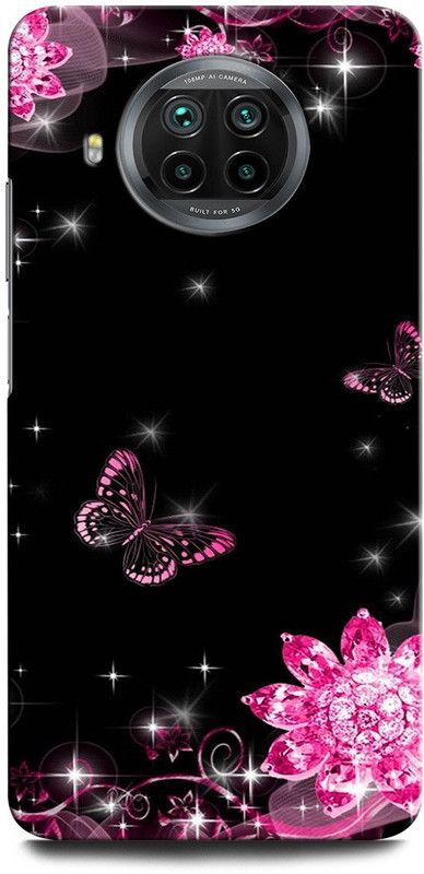 INTELLIZE Back Cover for Mi 10i M10iX05/m2007j17iBUTTERFLY, BEAUTIFUL BUTTERFLIES, BLUE BURRERFLY, GLITTER  (Multicolor, Hard Case, Pack of: 1)