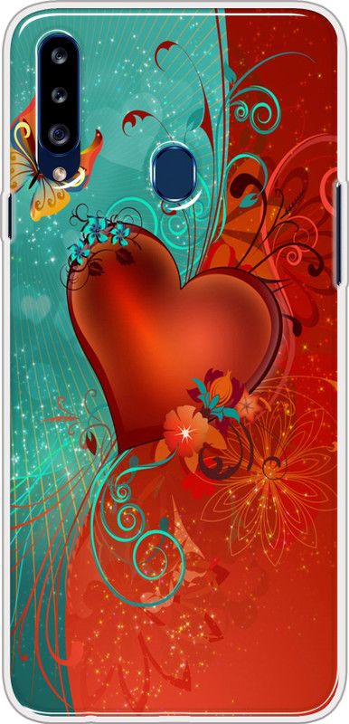 Hansviprint Back Cover for Samsung Galaxy A20s  (Green, Red, Grip Case, Silicon, Pack of: 1)