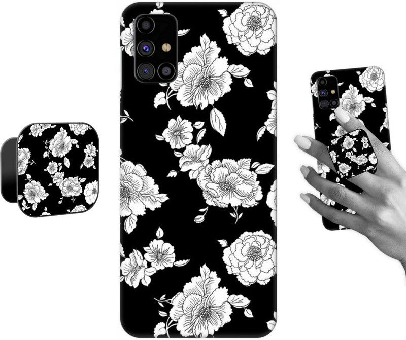 COBIERTAS Back Cover for Samsung Galaxy M31S  (Black, White, Cases with Holder, Pack of: 2)