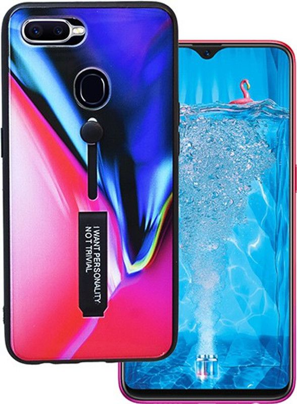 MARSHLAND Back Cover for OPPO F9 Pro, Latest Smooth Touch, Thumb Grip with Kickstand Printed, Multicolor  (Multicolor, Grip Case, Pack of: 1)