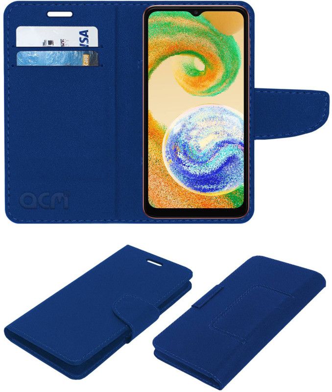 ACM Flip Cover for Samsung Galaxy A04s  (Blue, Cases with Holder, Pack of: 1)