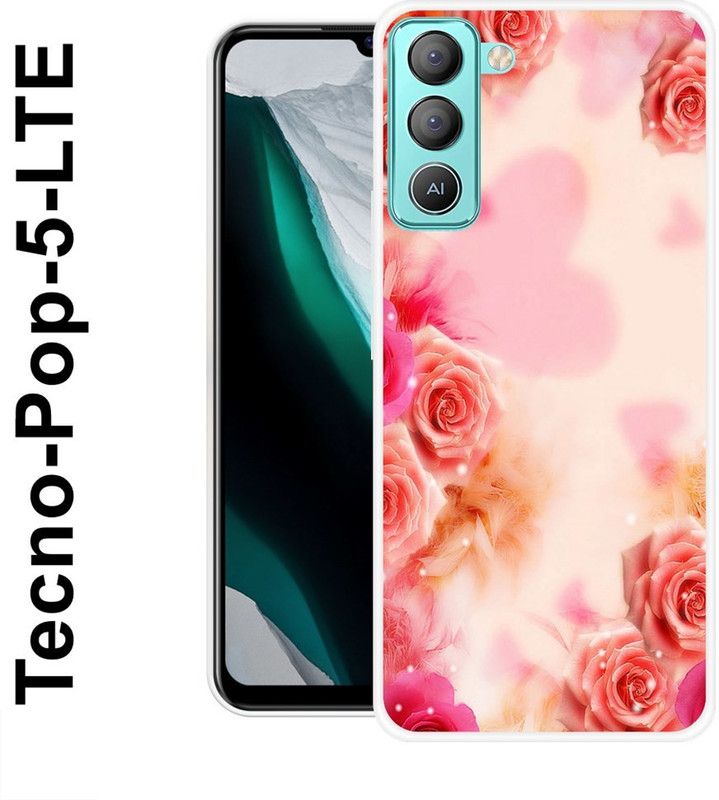 KLC Back Cover for Tecno5 LTE  (Pink, Beige, Silicon)