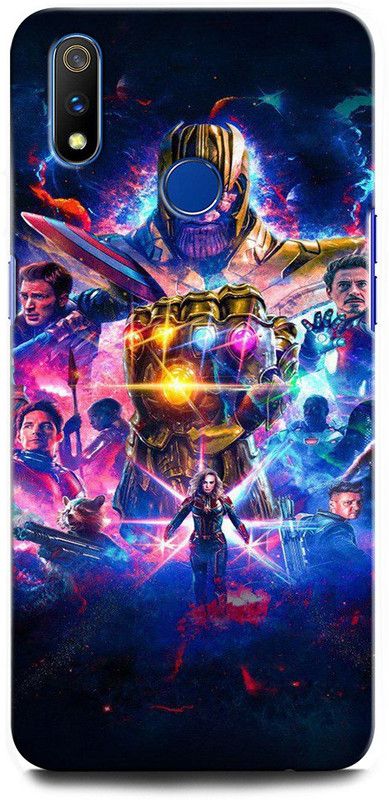 GRAFIQE Back Cover for Realme 3 RMX1825 THANOS, AVENGER, COMIC, DC, EVIL, MARVEL, ULTRON, AVENGER  (Multicolor, Shock Proof)