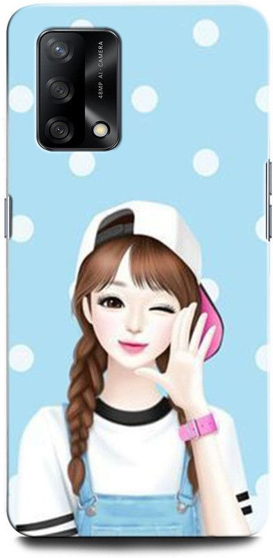 ORBIQE Back Cover for OPPO F19 CPH2219 MODERN, GIRL, GARDEN, NATURE, CUTE, LOVELY, BUTTERFLY  (Multicolor, Hard Case, Pack of: 1)