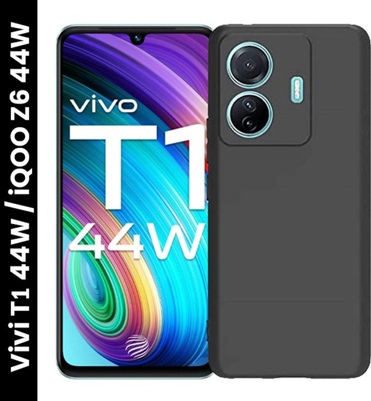Stunny Bumper Case for VIVO T1 44W / IQOO Z6 44W  (Black, Matte Finish, Pack of: 1)