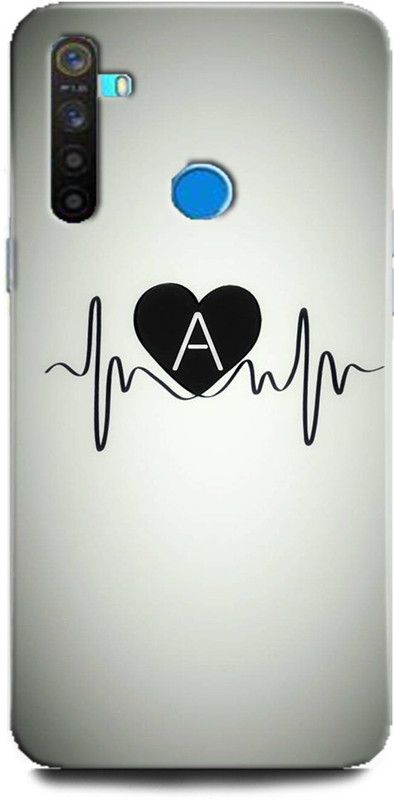 Afterglow Back Cover for Realme 5 Pro HEARTBEAT, A, LATTER A, LOVE, HEART  (Multicolor, Shock Proof)