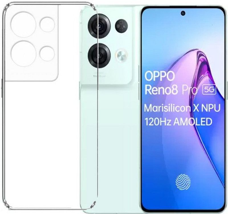 S-Softline Back Cover for Oppo Reno 8 Pro 5G, Tempered Glass with Camera Cut Screen Protector  (Transparent, Pack of: 1)