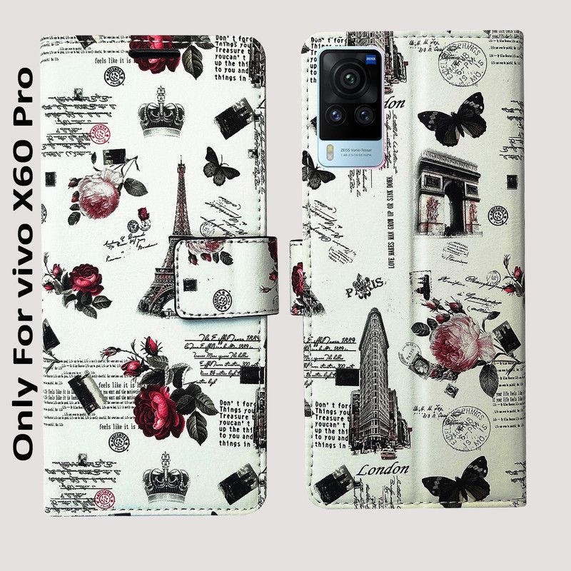 AD Enterprises Flip Cover for Vivo X60 Pro  (White, Magnetic Case, Pack of: 1)
