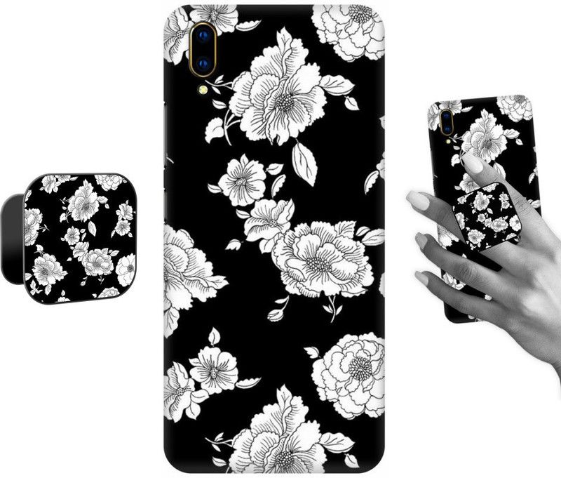 COBIERTAS Back Cover for Vivo V11 Pro  (Black, Grey, Cases with Holder, Pack of: 2)