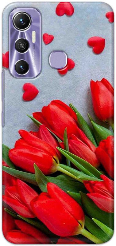 NDCOM Back Cover for Infinix Hot 11 Red Flowers Slimfit Printed  (Multicolor, Hard Case, Pack of: 1)