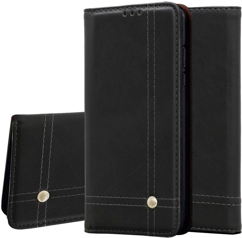 Dg Ming Flip Cover for Xiaomi Redmi Note 9 PRO  (Black, Magnetic Case)