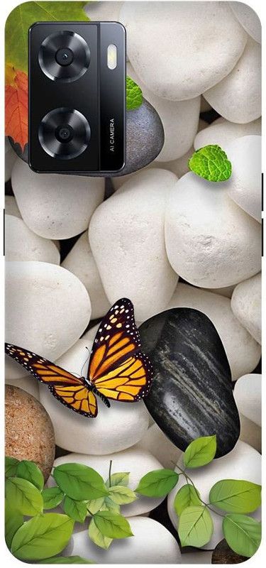 OLIWER Back Cover for OPPO A57 2022 Colorful Stone, Butterfly, Stone PRINTED BACK COVER  (Multicolor, Hard Case, Pack of: 1)