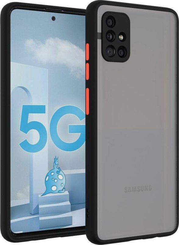 FIVE-O Back Cover for Samsung Galaxy A51  (Black, Camera Bump Protector, Pack of: 1)