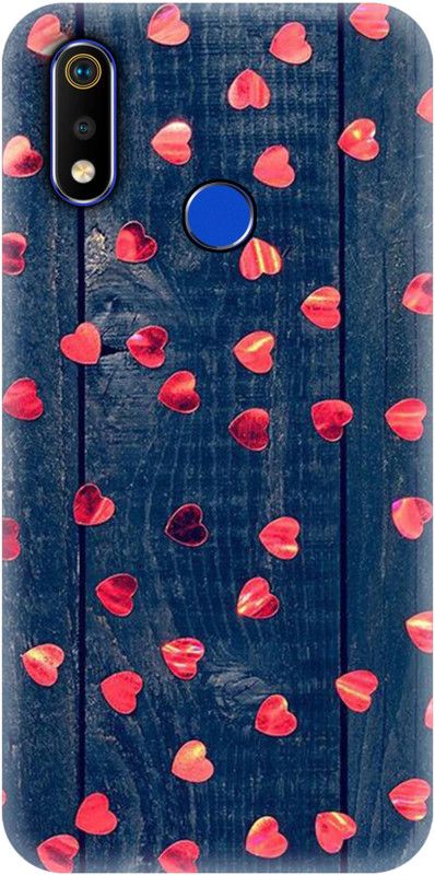 Smutty Back Cover for Realme 3i, RMX1827 - Wooden Heart Print  (Multicolor, Hard Case, Pack of: 1)