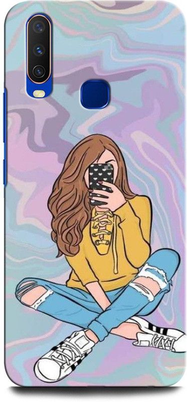 GRAFIQE Back Cover for Vivo Y11 1906/PD1930CF_EX GIRL, WOMEN ARTWORK, ANIME, PRETTY, BEUTY, FLOWER  (Multicolor, Shock Proof, Pack of: 1)