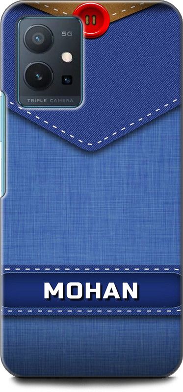 WallCraft Back Cover for iQOO Z6 5G MOHAN NAME, M LETTER, BLUE, JEANS, ALPHABET, DESIGN  (Multicolor, Dual Protection, Pack of: 1)