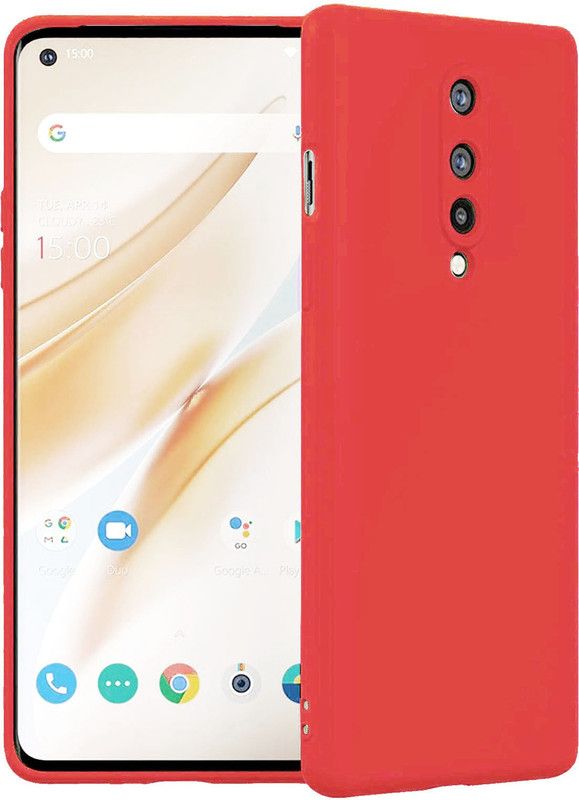 Casotec Back Cover for OnePlus 8  (Red, Flexible, Silicon, Pack of: 1)