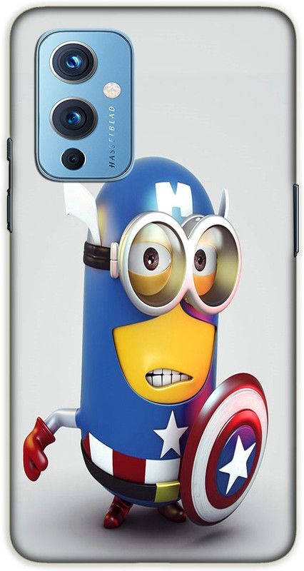 iprinto Back Cover for OnePlus 9 Cartoon Minion Back Cover  (White, Hard Case, Pack of: 1)