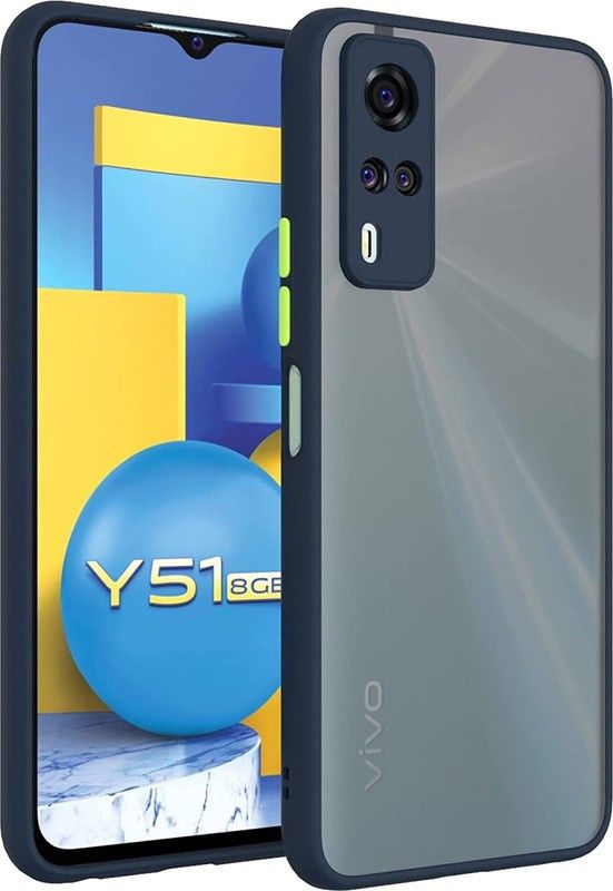 MOBIRUSH Back Cover for Vivo Y52  (Blue, Camera Bump Protector, Pack of: 1)