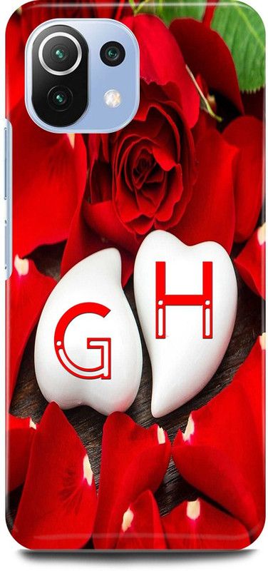 JUGGA Back Cover for Mi 11 Lite, G LOVES H NAME,G NAME, H LETTER, ALPHABET,G LOVE H NAME  (Red, Hard Case, Pack of: 1)