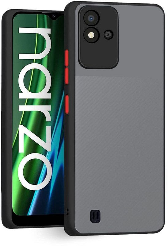 Foncase Back Cover for Realme Narzo 50i Back Case Full Camera Protection Smoke Matte Finish Cover  (Black, Camera Bump Protector, Pack of: 1)