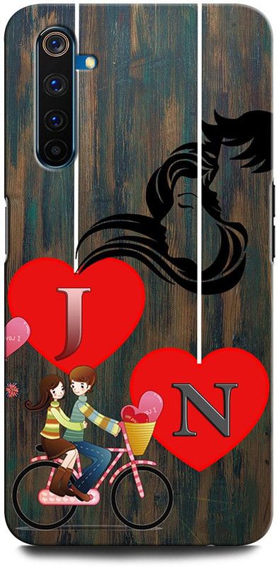 ORBIQE Back Cover for Realme 6 JN, J LOVE N, N LOVE J, J LETTER, N LETTER, JN NAME  (Multicolor, Hard Case, Pack of: 1)