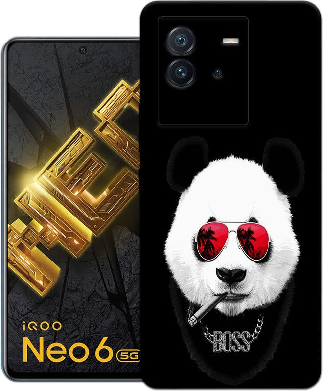 HANIRY Back Cover for IQOO NEO 6 5G  (Black, White, Flexible, Silicon, Pack of: 1)