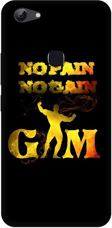 FRONK Back Cover for vivo Y81, vivo 1803 NO, PAIN, NO, GAIN, GYM, WORKOUT  (Yellow, Hard Case, Pack of: 1)